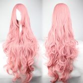 Peruca Rosa 90cm para cosplay